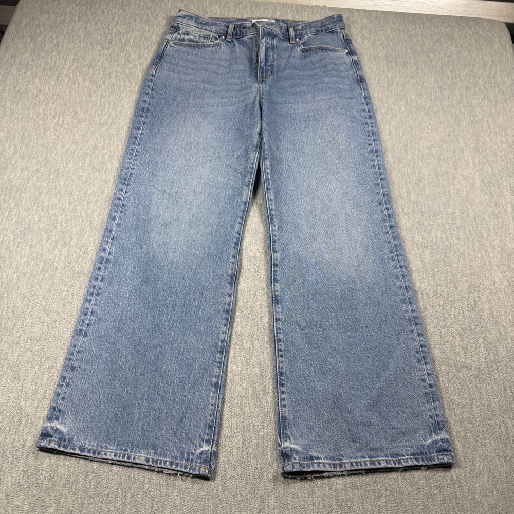 LOFT Jeans Womens 8/29P Medium Blue The Wide Leg High Rise Cropped Denim Casual